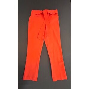 NWT Jules & Leopold Orange Belted High Waist Cropped Pants XS Vibrant